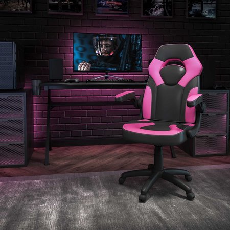 Flash Furniture Gaming Chair, Padded Arms, Pink CH-00095-PK-GG